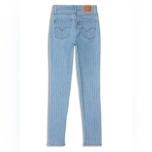 Levi's 501 Women's Blue Striped Straight Leg Jeans